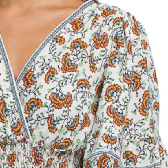 MAX STUDIO Smocked Waist Surplice Midi Dress - Picture 3 of 3